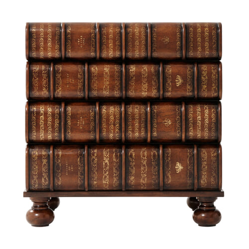 Hand Carved and Gilt Faux Book Nightstand Hand Carved and Gilt Faux Book Nightstand
