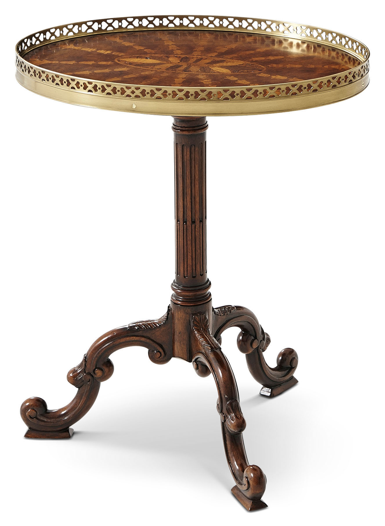 Radiating Parquetry Accent Table