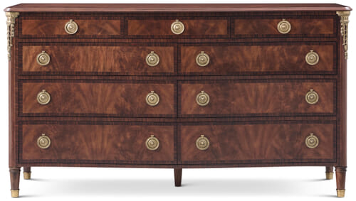 High Wood 9-Drawer Dresser