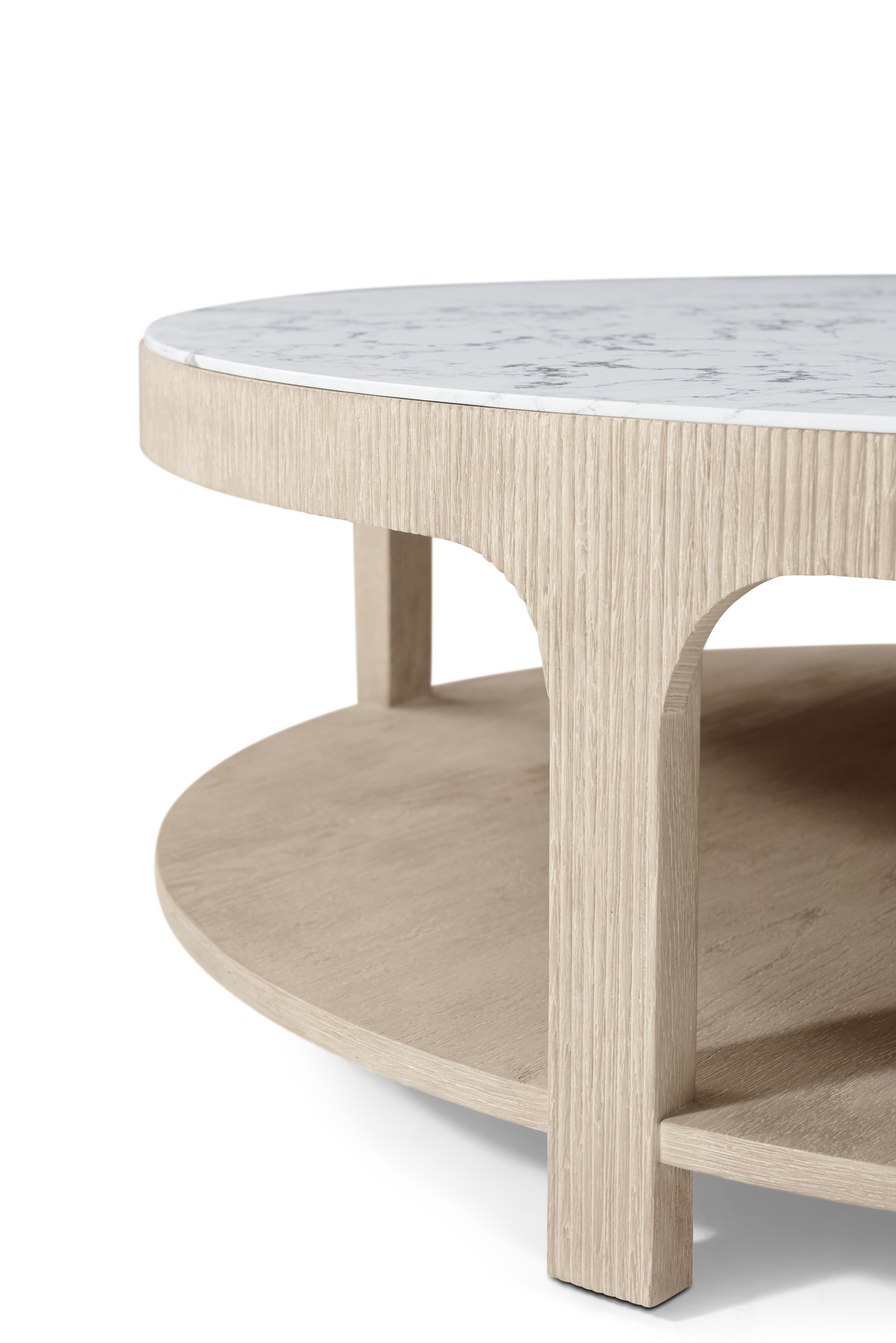 円卓　13 Horizon Round Quartz Cocktail Table | Theodore Alexander