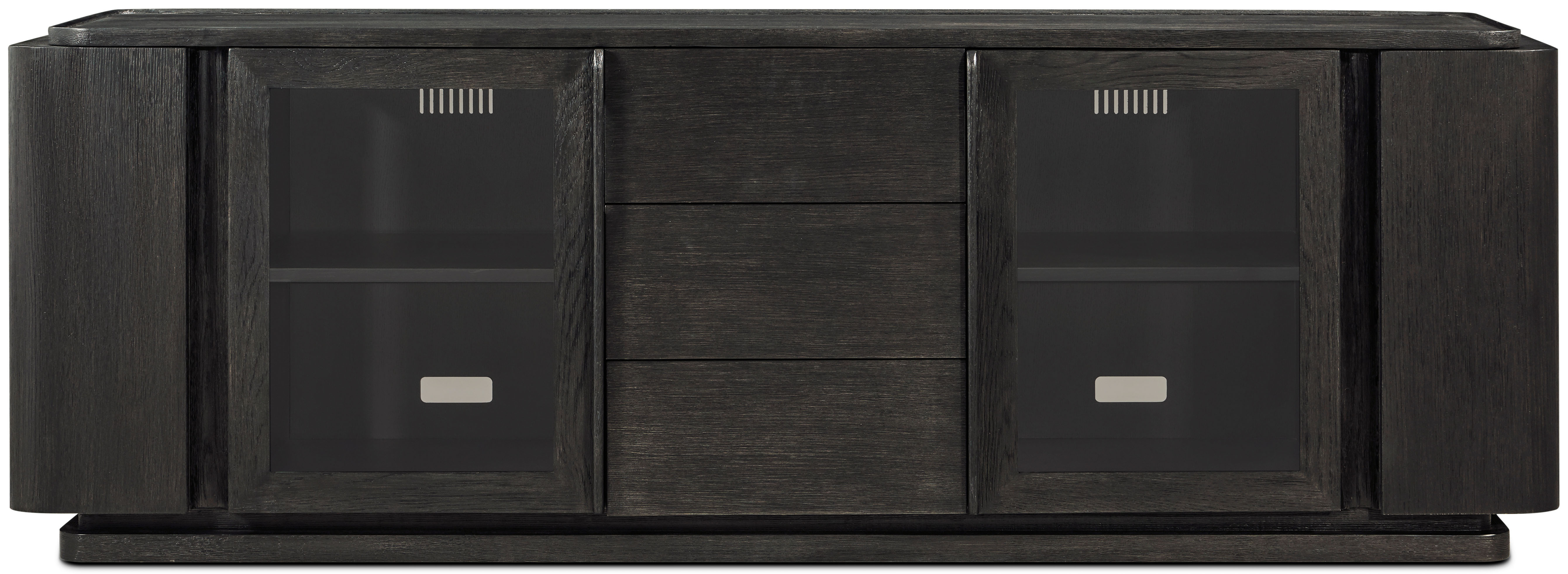 Repose Glass Door Media Console | Theodore Alexander