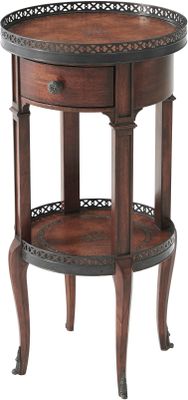 Walnut Circle Accent Table