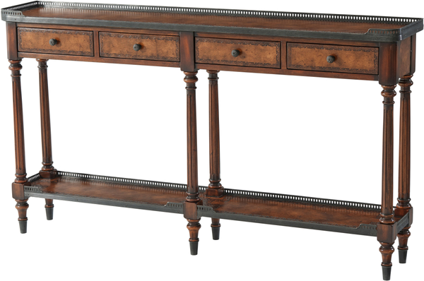 The Louis XVI Leather Console Table