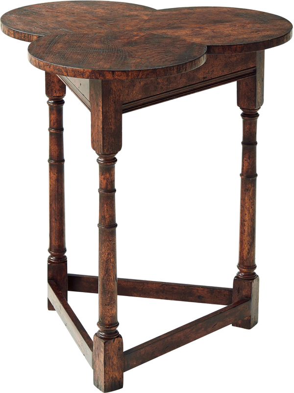 Oak Clover Accent Table