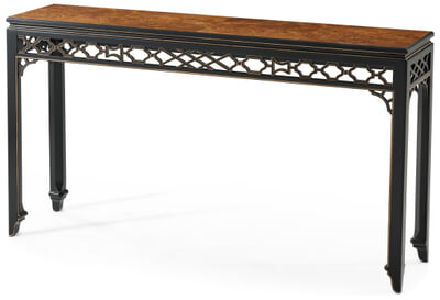 Long Hall Burl Console Table