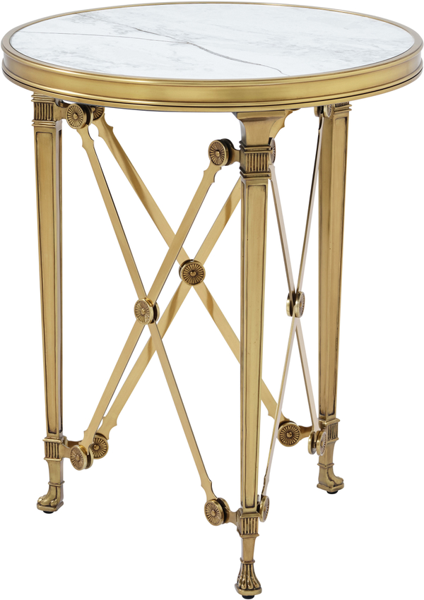 Spencer London Small Round Brass Side Table